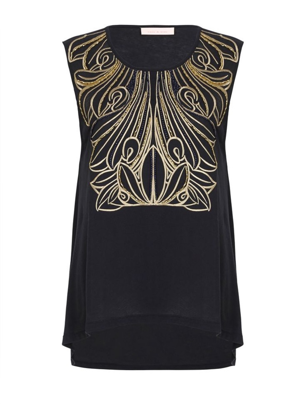 Sass and Bide Navy Embellished T